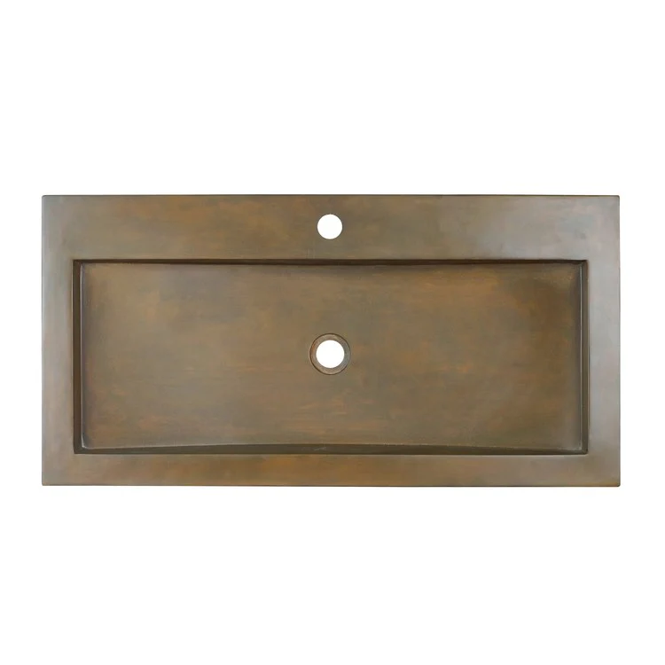 Vessel Gentry Above Counter Rectangle 35-1/2 Inch Vintage Brown Concrete - Frankwebs