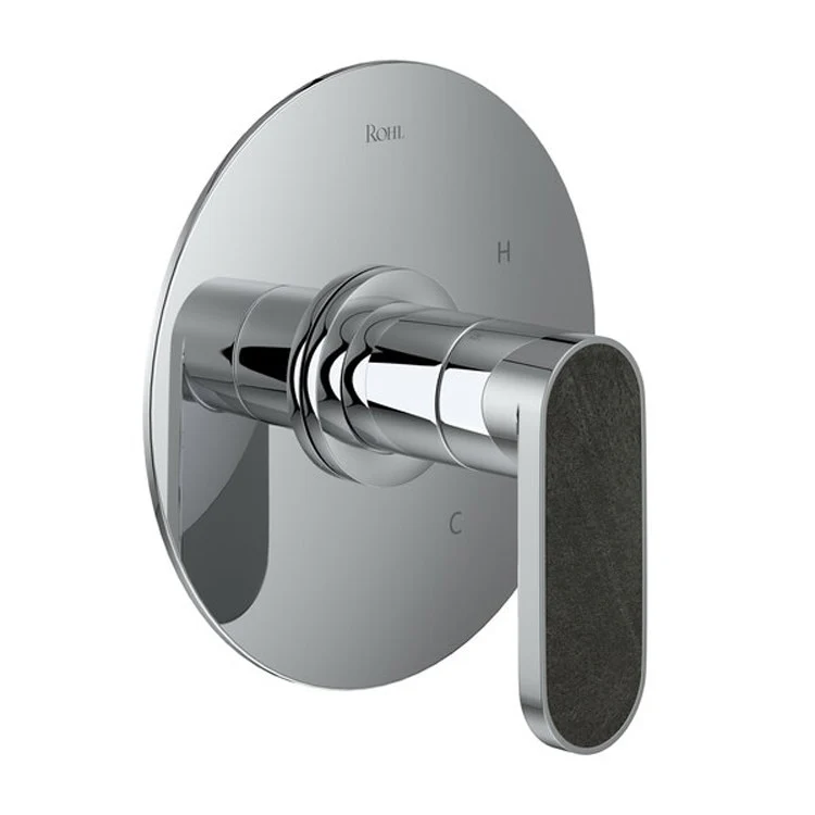 Pressure Balance Valve Trim Miscelo Less Diverter 1 Metal Lever with Greystone Quarry Inserts Matte Black 6.0 Gallons per Minute - Frankwebs