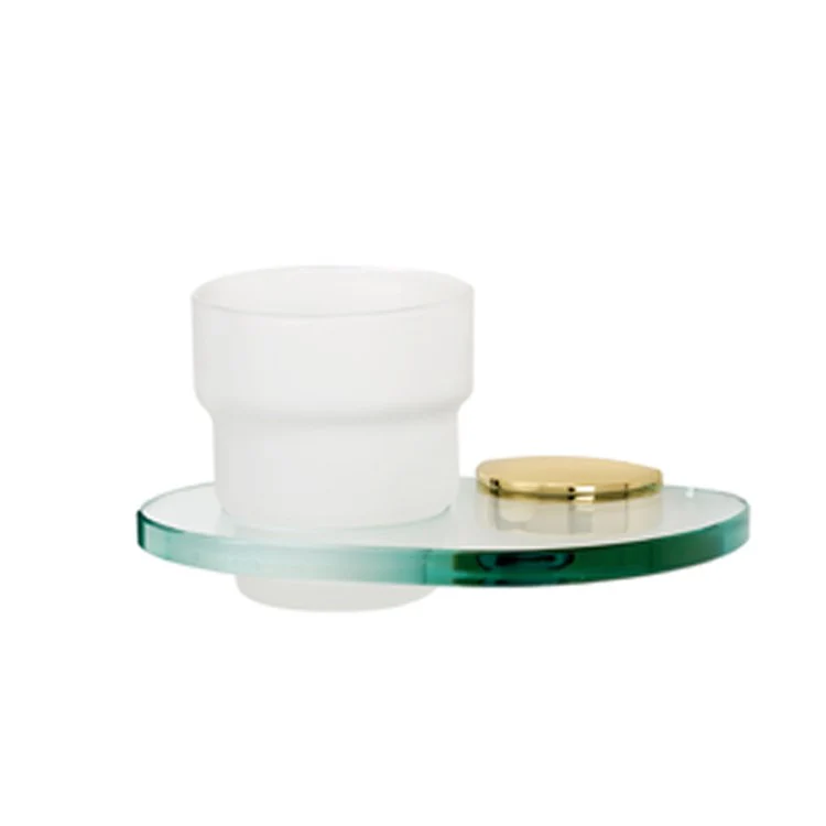 Tumbler Holder Euro Bath Polished Chrome Includes Tumbler Wall Mount Brass/Glass 4-9/16 x 6-11/16 Inch - Frankwebs