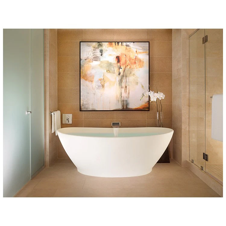 Air Tub Elise 66 x 34 Inch Freestanding Air Bath Center White Gloss Oval Sculpturestone 90 Gallons 22-1/2 Inch - Frankwebs