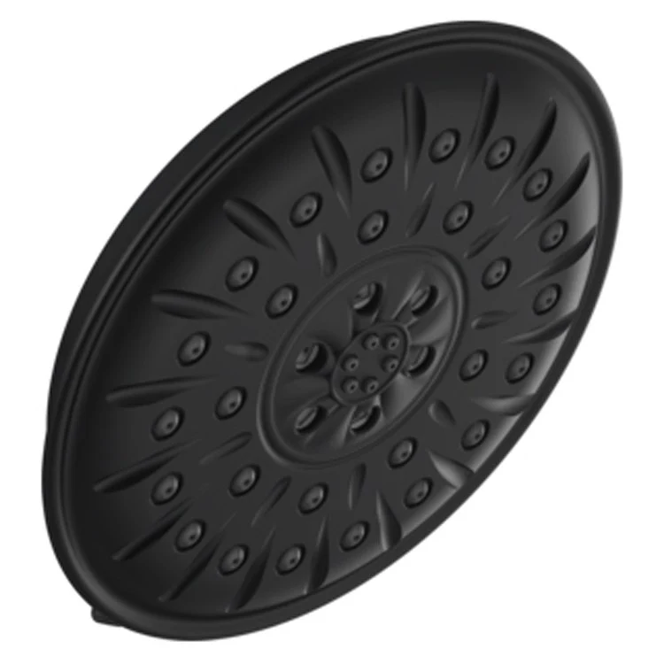 Showerhead Universal Showering Components 3 Function Round with H2Okinetic Technology UltraSoak Matte Black 8-1/4 Inch 1.75 Gallons per Minute H2Okinetic PowerDrench UltraSoak Massage Pause - Frankwebs