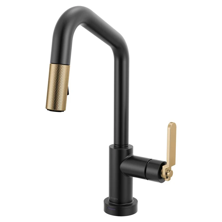 Prep Faucet Litze Smarttouch 1 Industrial Handle ADA Matte Black/Brilliance Luxe Gold Pull Down Dual Function Angle 360 DEG Swivel 1.8 Gallons per Minute - Frankwebs