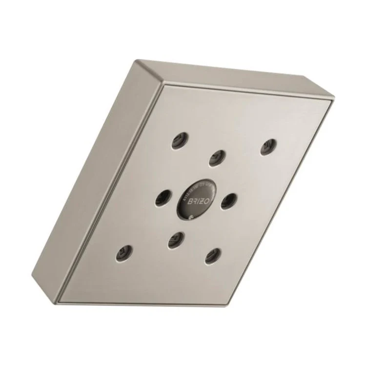 Showerhead Universal Showering 1 Function Wall Mount Rain Can Brilliance Luxe Gold 5-3/8 Inch 1.75 Gallons per Minute H2Okinetic Linear Square Full Spray - Frankwebs