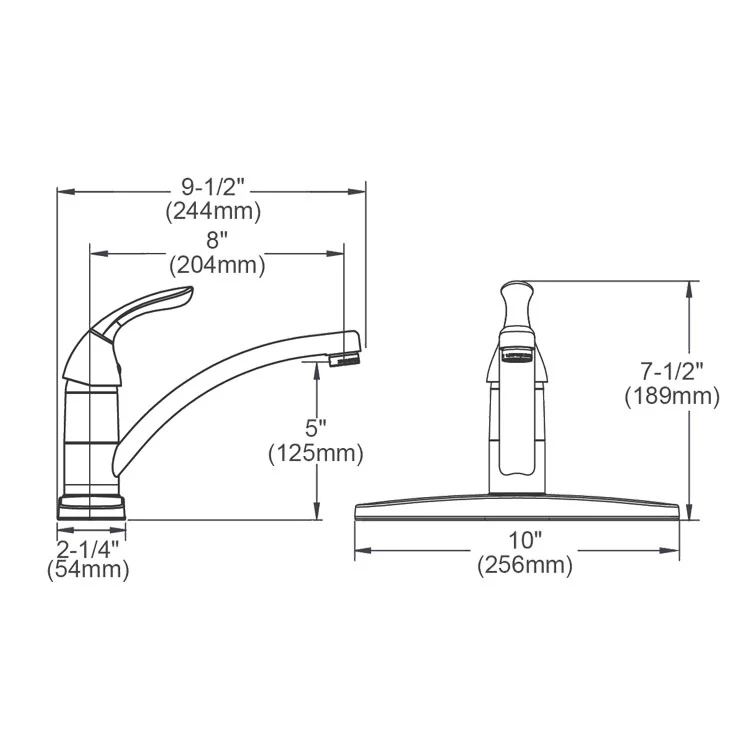 Kitchen Faucet Everyday Deck Mount 1 Lever ADA Chrome Standard 3 Hole Spout Height 6 Inch - Frankwebs