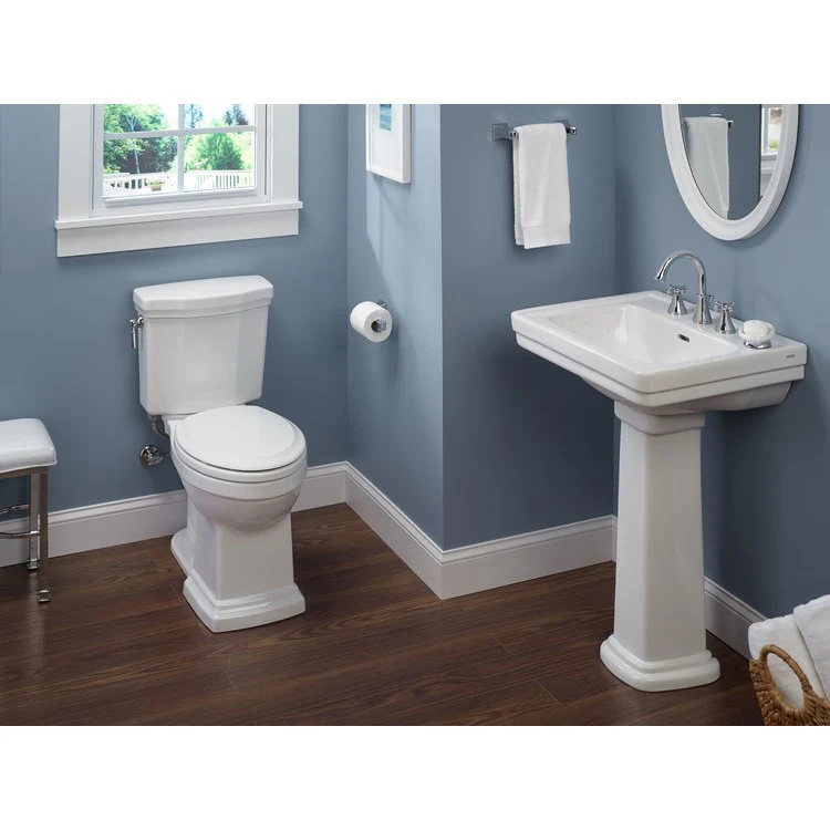 Toilet Promenade II 2 Pieces Close Coupled Universal Height Cotton Elongated ADA 31-1/4 Inch 1.28 Gallons per Flush Left Hand Chrome Less Seat - Frankwebs