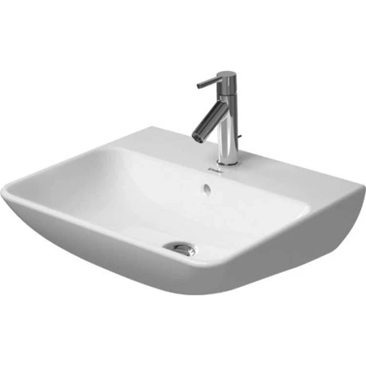 Lavatory Sink ME by Starck Wall Mount with Overflow 17-3/8 x 21-5/8 Inch Rectangle White Satin Matte 1 Hole - Frankwebs