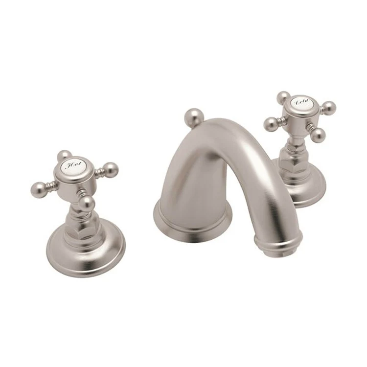 Lavatory Faucet Viaggio Widespread 2 Cross Handle Satin Nickel 1.2 Gallons per Minute Column Spout 3 Holes - Frankwebs