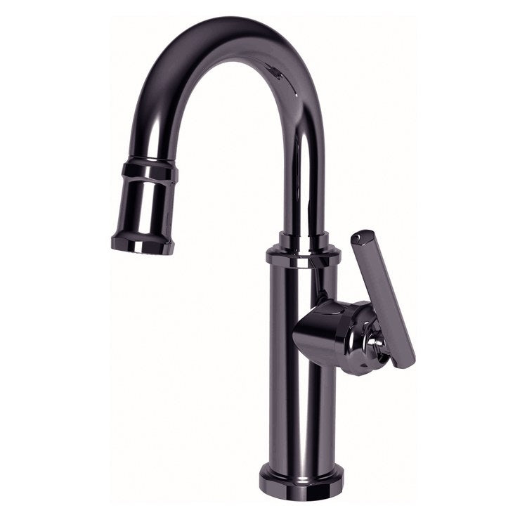 Bar Faucet Heaney 1 Lever ADA Midnight Chrome Pull Down Swivel Brass Spout Height 8-2/3 Inch 1.8 Gallons per Minute - Frankwebs