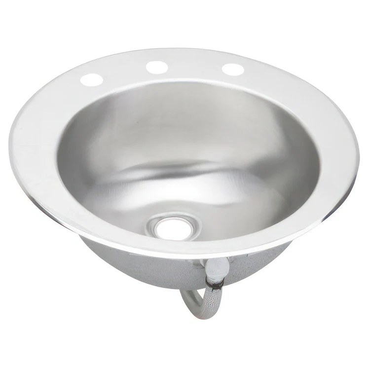Lavatory Sink Asana 19 x 19 Inch Circle Lustrous Satin LKF296 Overflow Assembly CS3 Hole - Frankwebs