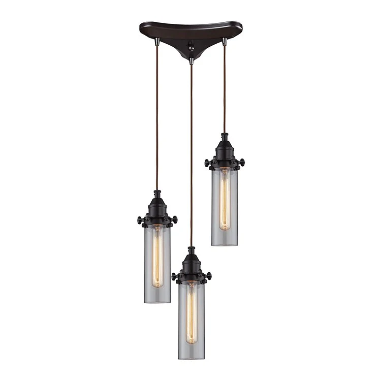 Fulton Three-Light Triangular Pan Pendant - Frankwebs