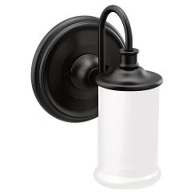 Bath Light Belfield Sconce 1 Lamp Matte Black Glass or Shade Frosted - Frankwebs