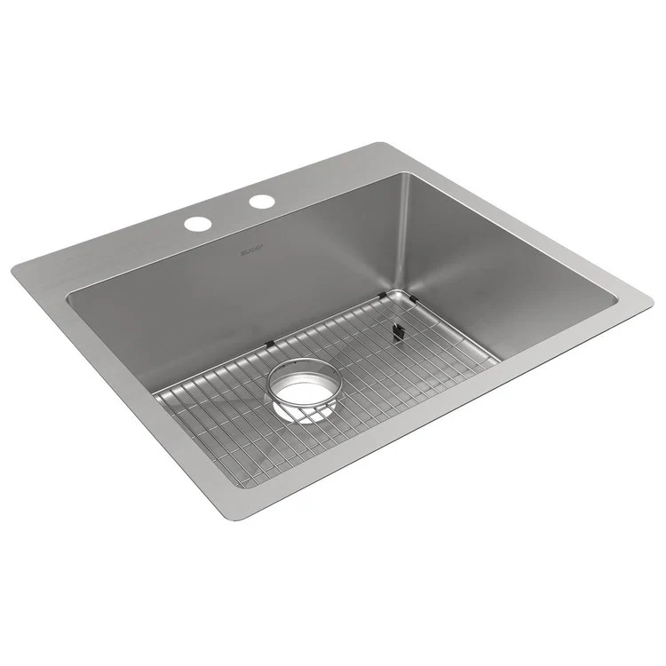 Kitchen Sink Crosstown 25 x 22 Inch Single Bowl 2 Hole Polished Satin Drop-In Undermount - Frankwebs