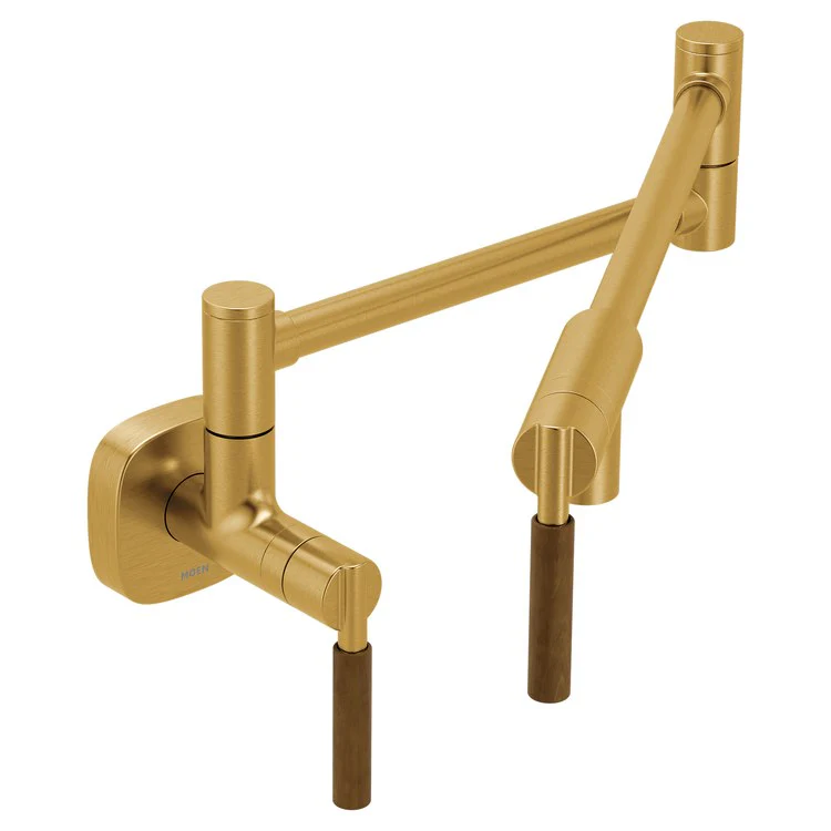 Pot Filler Tenon Modern 2 Lever ADA Brushed Gold 1 Hole 5.5 Gallons per Minute - Frankwebs