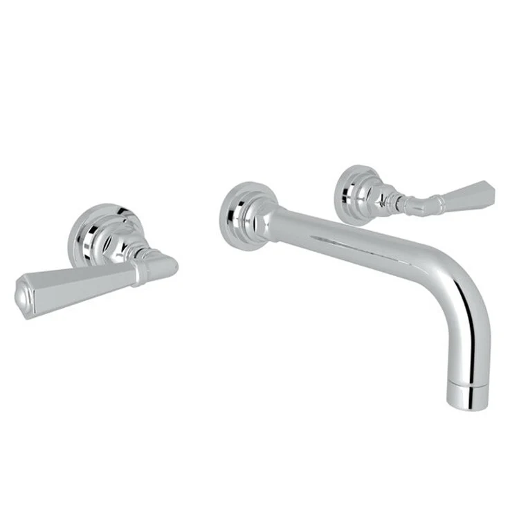 Lavatory Faucet San Giovanni Wall Mount 2 Metal Lever Polished Nickel 1.2 Gallons per Minute - Frankwebs