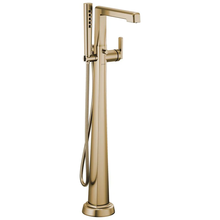 Tub Filler Trim Levoir Floor Mount 1 Lever Brilliance Luxe Gold ADA 1 Hole 15.5 Gallons per Minute - Frankwebs