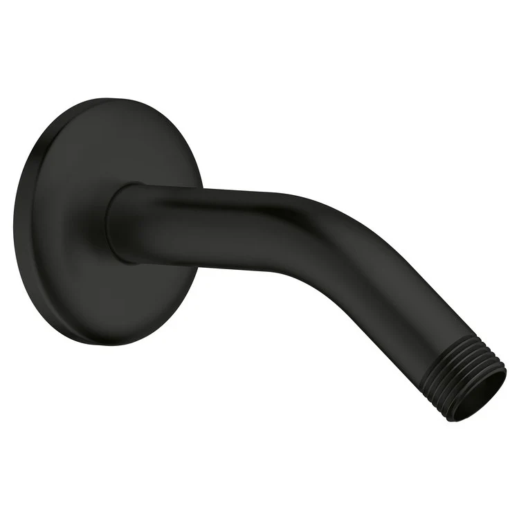 Shower Arm Relexa with Flange Matte Black 1/2 Inch 5 Inch MNPT Brass 45 Wall Mount - Frankwebs