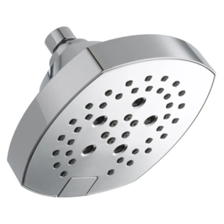 Showerhead Universal Showering Components 5 Function Square with H2Okinetic Technology Chrome 6 Inch 1.75 Gallons per Minute H2Okinetic Full Body Full with Massage Pause - Frankwebs