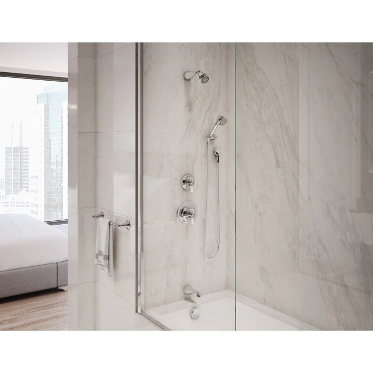 Tub and Shower Trim Carrington with Handshower and Separate Diverter 2 Lever Polished Chrome ADA 1.5 Gallons per Minute - Frankwebs