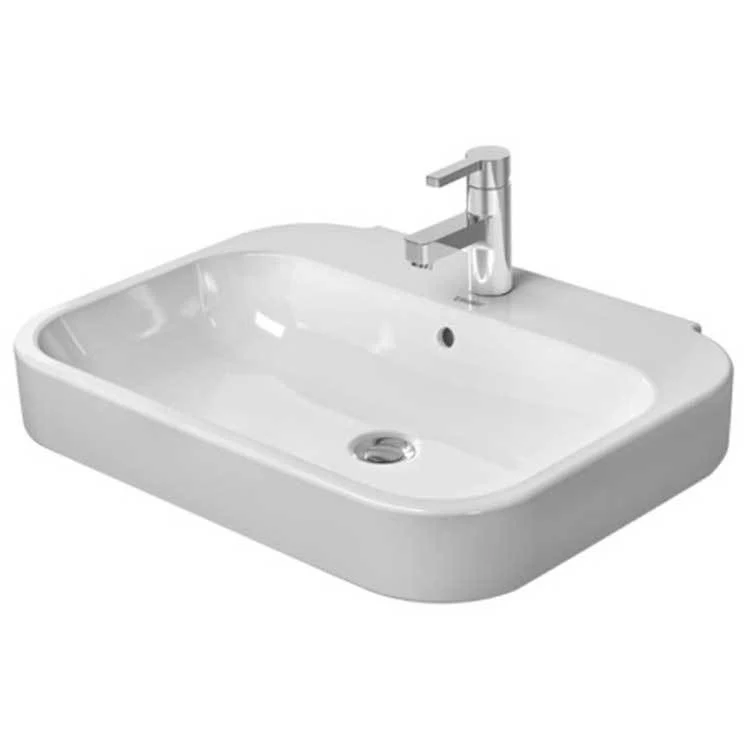 Lavatory Sink Happy D.2 Wall Mount with Overflow 18-3/4 x 23-5/8 Inch Rectangle White 1 Hole - Frankwebs