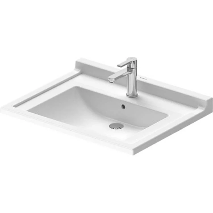 Lavatory Sink Starck 3 Wall Mount with Overflow 21-1/2 x 27-1/2 Inch Rectangle White 1 Hole - Frankwebs