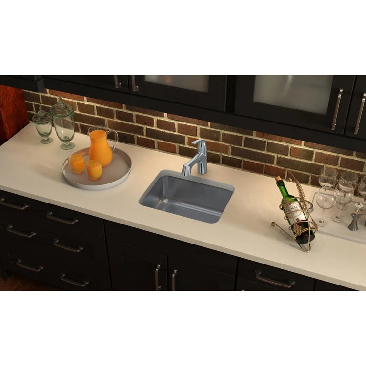 Kitchen Sink Lustertone Classic 20.5 x 16.5 Inch Single Bowl Perfect Drain Lustrous Satin Undermount Drain Location Center - Frankwebs