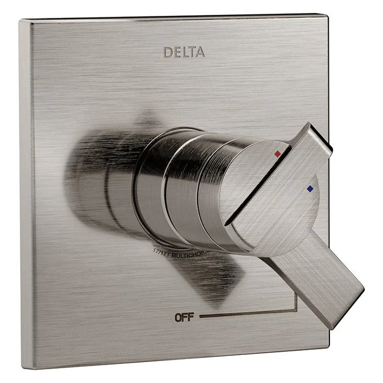 Valve Trim Ara Monitor 17 with Volume Control and Temperature Control 2 Lever Matte Black ADA for MultiChoice Universal Rough-In Valve R10000 Series - Frankwebs