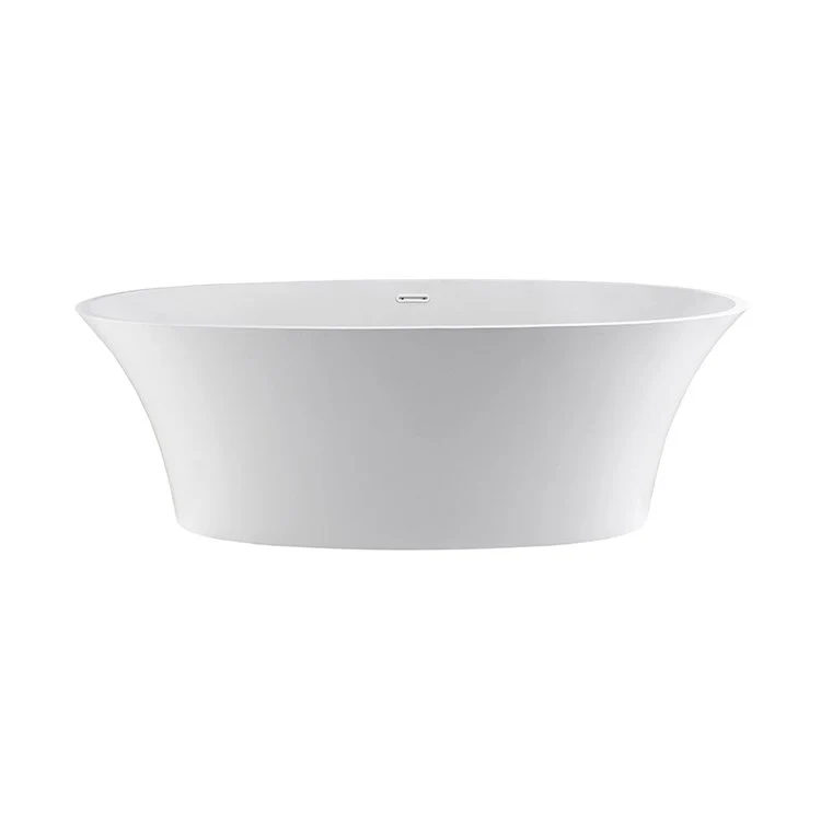 Air Tub Adeline 64 x 31 Inch Freestanding Air Bath Center White Gloss Oval Mineral Composite 71 Gallons 21-3/8 Inch - Frankwebs