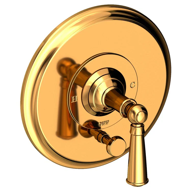 Aylesbury Pressure Balance Tub/Shower Valve Trim Only with Lever Handle - Polished Gold PVD - Frankwebs