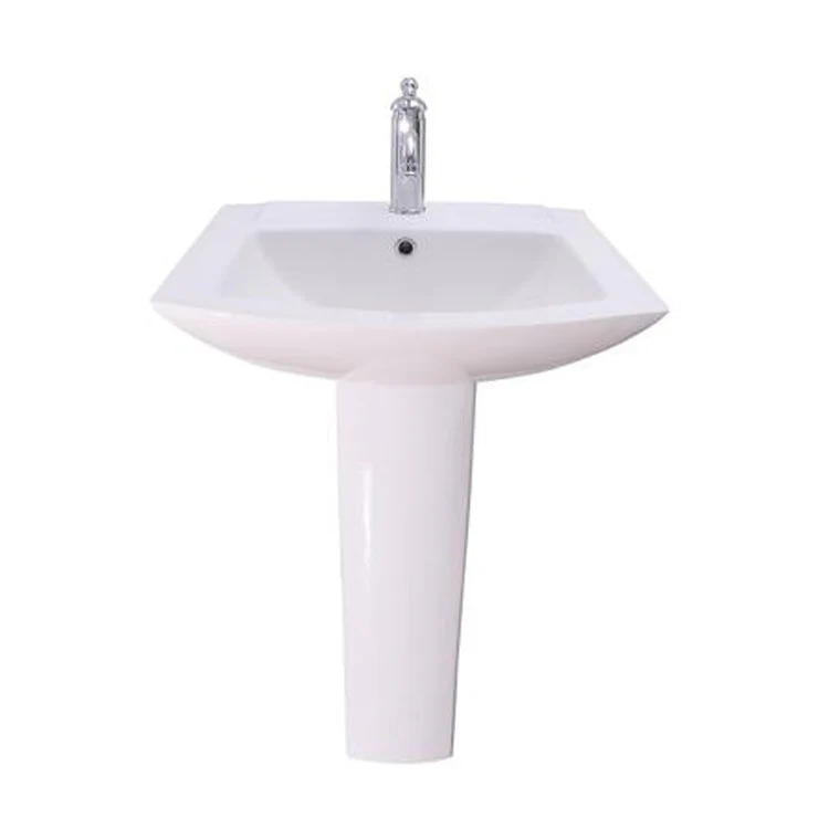 Pedestal Lavatory Burke Mini Widespread White Center Rectangular - Frankwebs