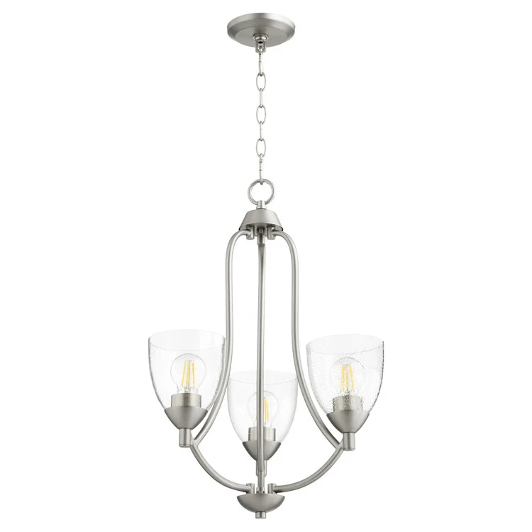Barkley Three-Light Chandelier with Clear Seeded Glass Shades - Frankwebs