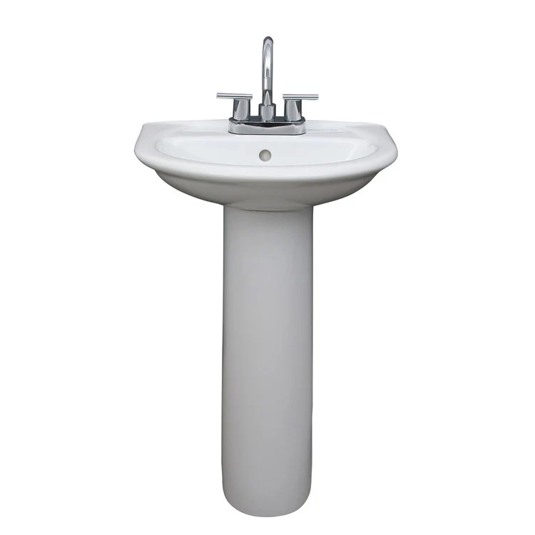 Pedestal Lavatory Karla 505 Centerset White Round - Frankwebs