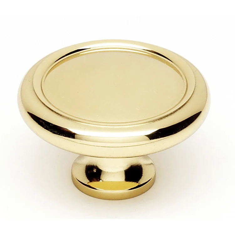 Knob II Collection Round Polished Antique Brass 1-3/4 Inch 1-1/8 Inch 13/16 Inch - Frankwebs