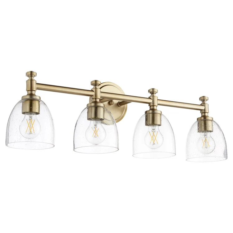 Rossington Four-Light Bathroom Vanity Fixture with Clear Seeded Glass Shades - Frankwebs