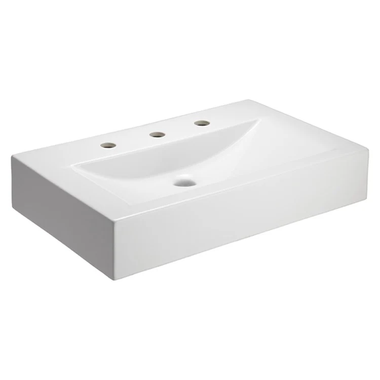 Lavatory Sink Sonja Above Counter 25-5/8 Inch 8 Inch Spread Rectangle White - Frankwebs