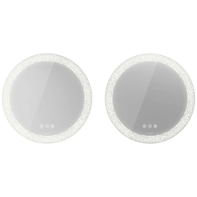 Mirror Happy D.2 Plus 27-1/2 x 27-1/2 Inch White Set of 2 Organic Pattern with Lighting Circle - Frankwebs