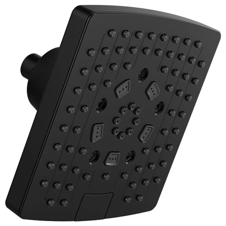 Showerhead Universal Showering 5 Function Wall Mount Brilliance Black Onyx 7 Inch 1.75 Gallons per Minute H2Okinetic Linear Square Includes H2Okinetic Rinsing Shampoo Full Full & Shampoo & Massage Spray - Frankwebs