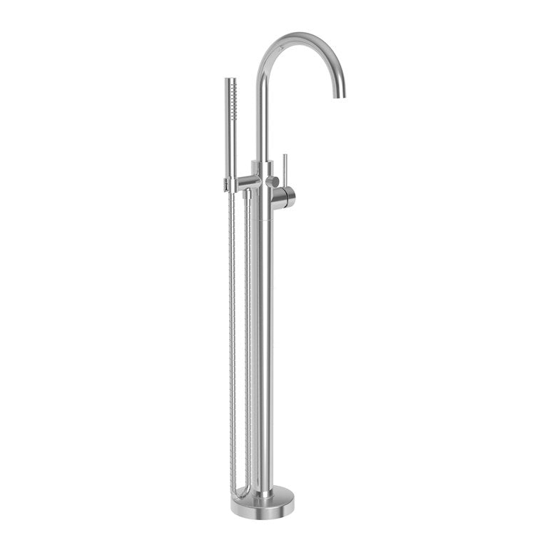 Tub Filler Priya Freestanding with Handshower 1 Lever ADA French Gold PVD 1 Hole - Frankwebs