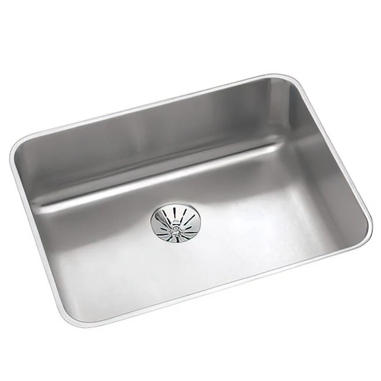 Kitchen Sink Lustertone Classic 23.5 x 18.25 Inch Single Bowl with Perfect Drain ADA Lustertone Undermount Rectangle Drain Location Rear Center Depth 5-7/8 Inch Bottom Only Pads - Frankwebs
