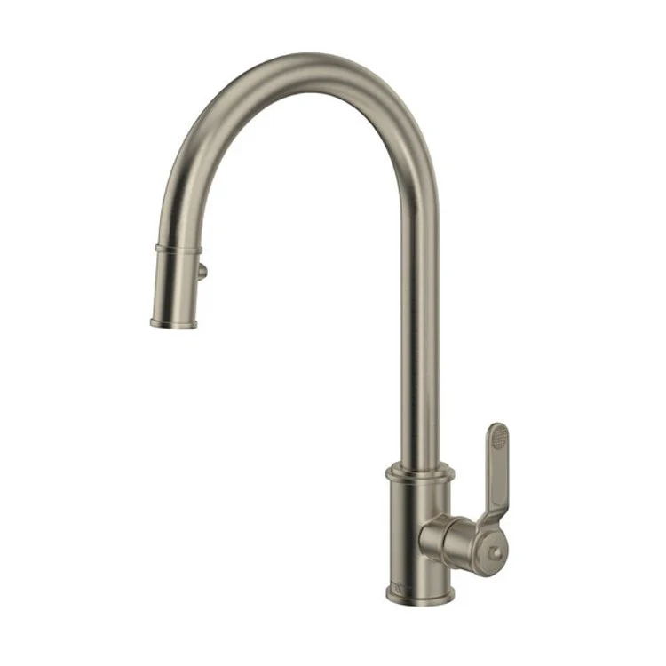 Kitchen Faucet Armstrong 1 Lever Satin English Gold Dual Spray Pull Down C-Spout 1.75 Gallons per Minute - Frankwebs