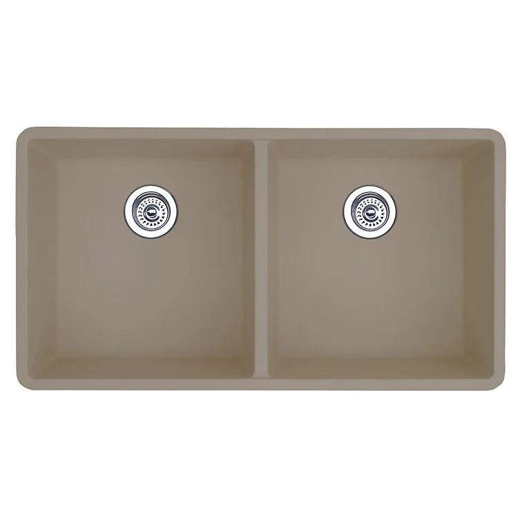 Kitchen Sink Precis 30 x 18 Inch Double Bowl Equal Double Coal Black Undermount Rectangle Silgranit - Frankwebs
