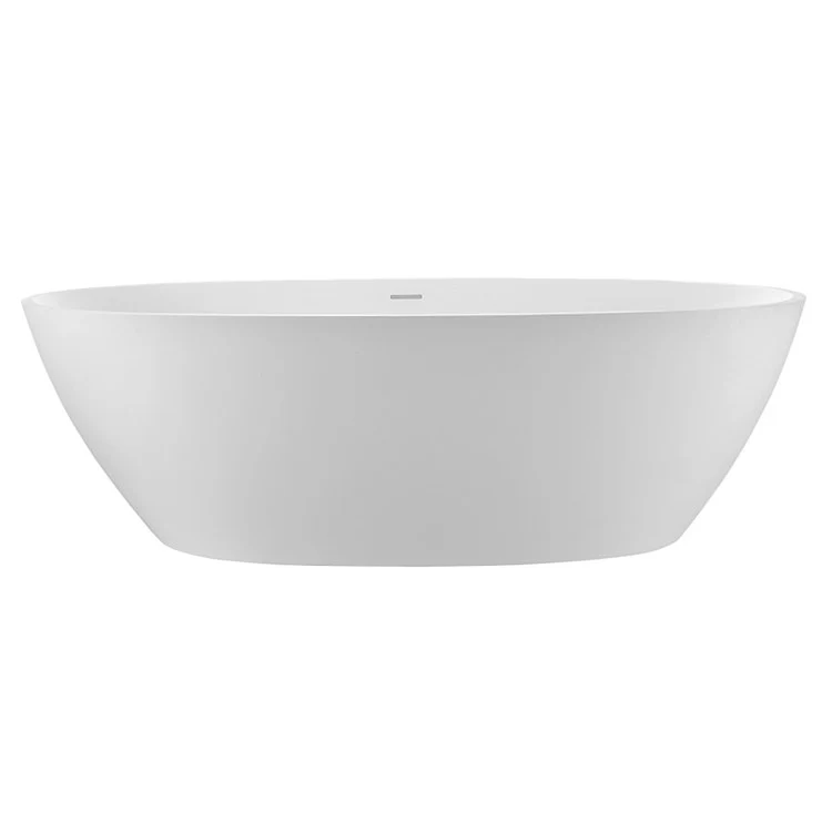Soaking Tub Alissa 70.5 x 37 Inch Freestanding/Undermount Center White Matte Sculpturestone 102 Gallons 22-1/2 Inch - Frankwebs