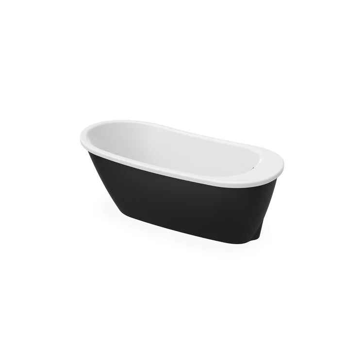 Freestanding Tub Sax 60 x 32 x 24-7/8 Inch 2 Piece End Drain Black Oval - Frankwebs