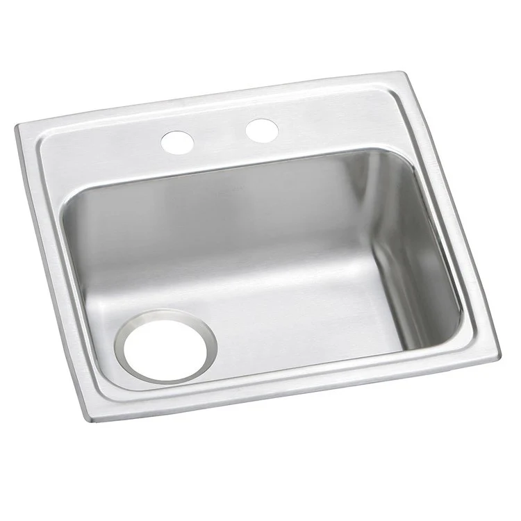 Kitchen Sink Celebrity 19.5 x 19 Inch Single Bowl 2 Hole ADA Brushed Satin Drop-In Rectangle Drain Location Rear Left Depth 5-1/2 Inch Full Spray Sides and Bottom - Frankwebs