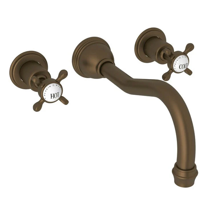 Tub Filler Edwardian Wall Mount 2 Cross Column Spout Satin Nickel - Frankwebs