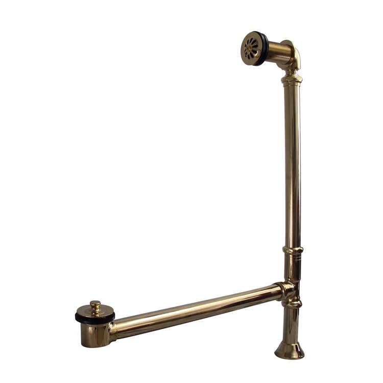 Tub Drain Pivoting 34 x 6 x 3 Inch Polished Brass - Frankwebs