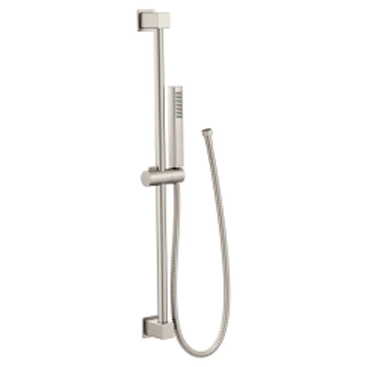 Handshower Set Square Wand Chrome 1 Function 1.75 Gallons per Minute 30IN Slide Bar with Push Button Height Selection - Frankwebs