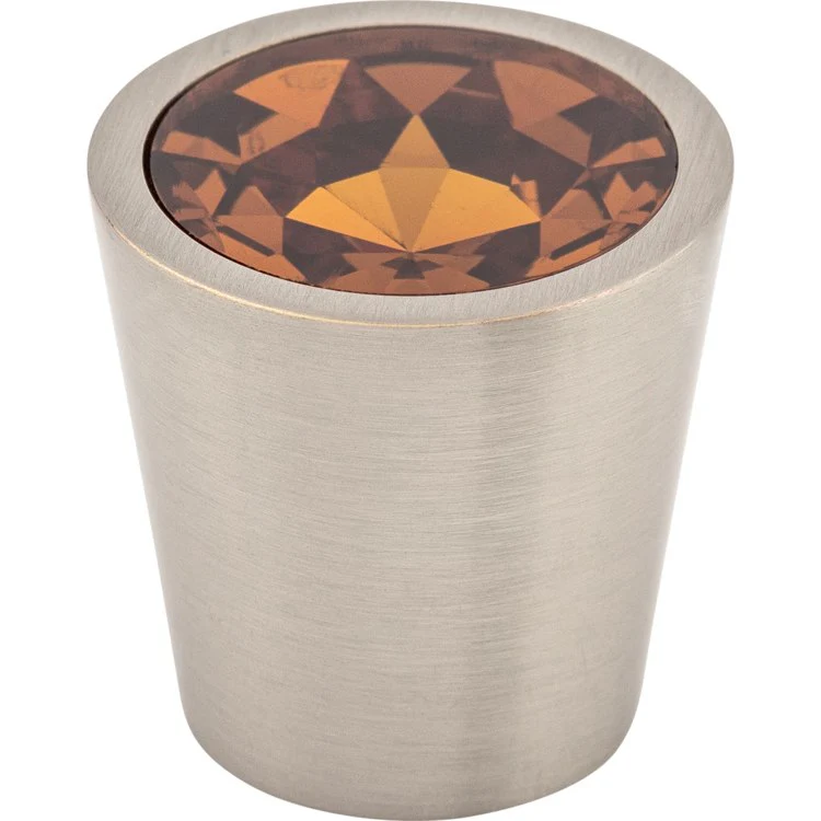 Knob Crystal Wine Conical for Decorative Hardware Brushed Satin Nickel Brass 1-1/16 Inch 1-1/16 Inch - Frankwebs