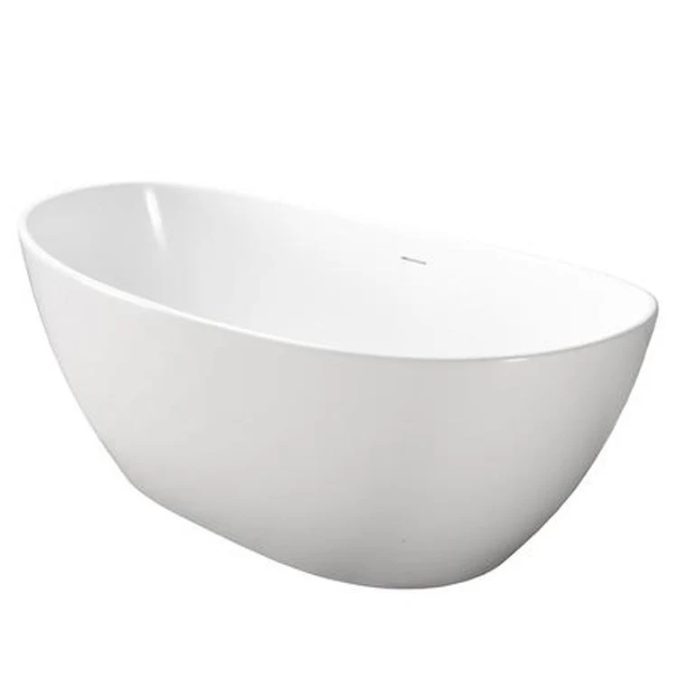 Freestanding Tub Howe 65 Inch Matte White Oval Resin No Faucet Holes - Frankwebs