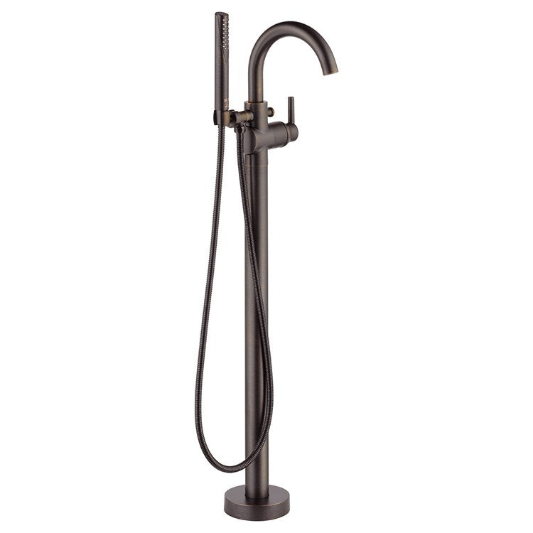 Roman Tub Trim Trinsic Floor Mount with Touch Clean Handshower 1 Lever Matte Black ADA 8 Inch Reach - Frankwebs