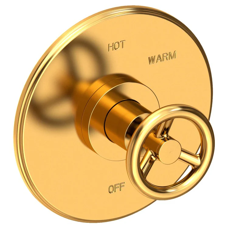 Pressure Balance Valve Trim Slater Round 1 Wheel Antique Brass Depth 3-3/7 Inch - Frankwebs